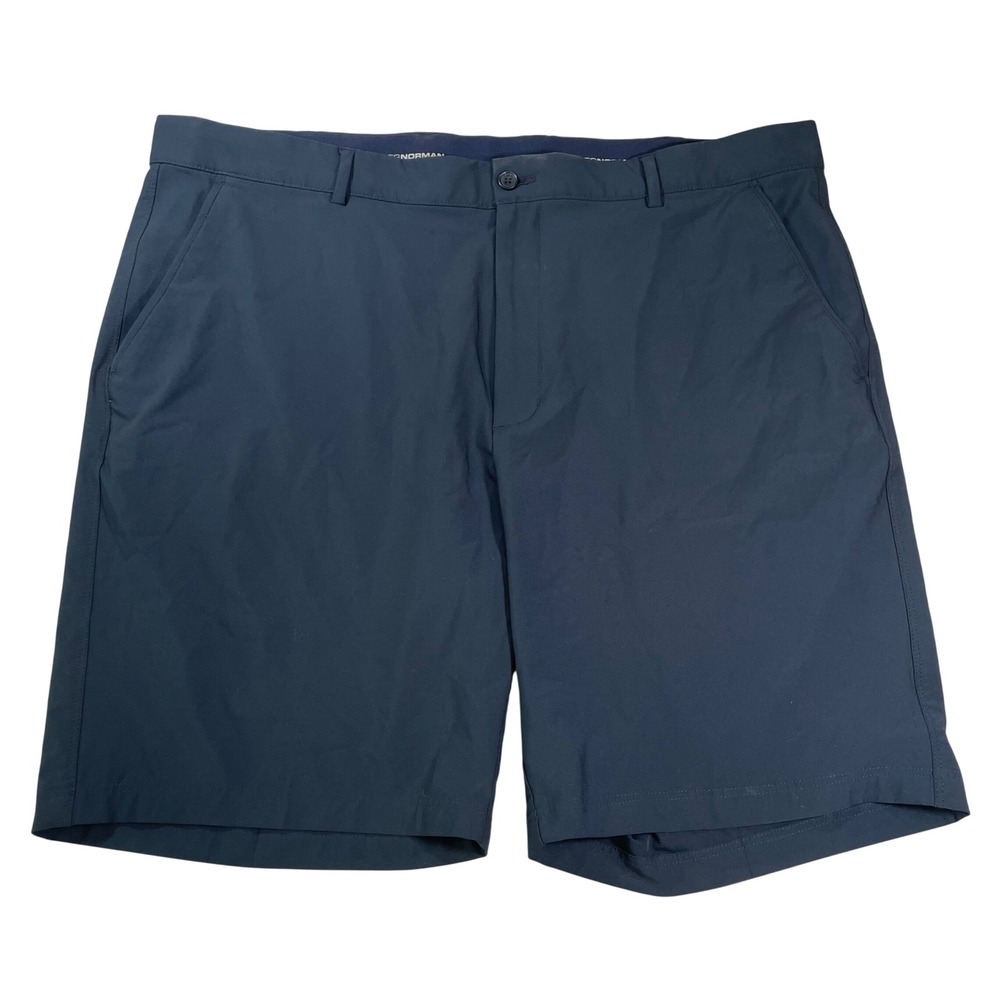 Greg Norman Golf Shorts Mens Navy Blue Performance Flat Front Size 40